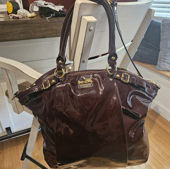 Coach Madison Lindsey Satchel With Matching Long Wallet Plum - Picture 8 of 16